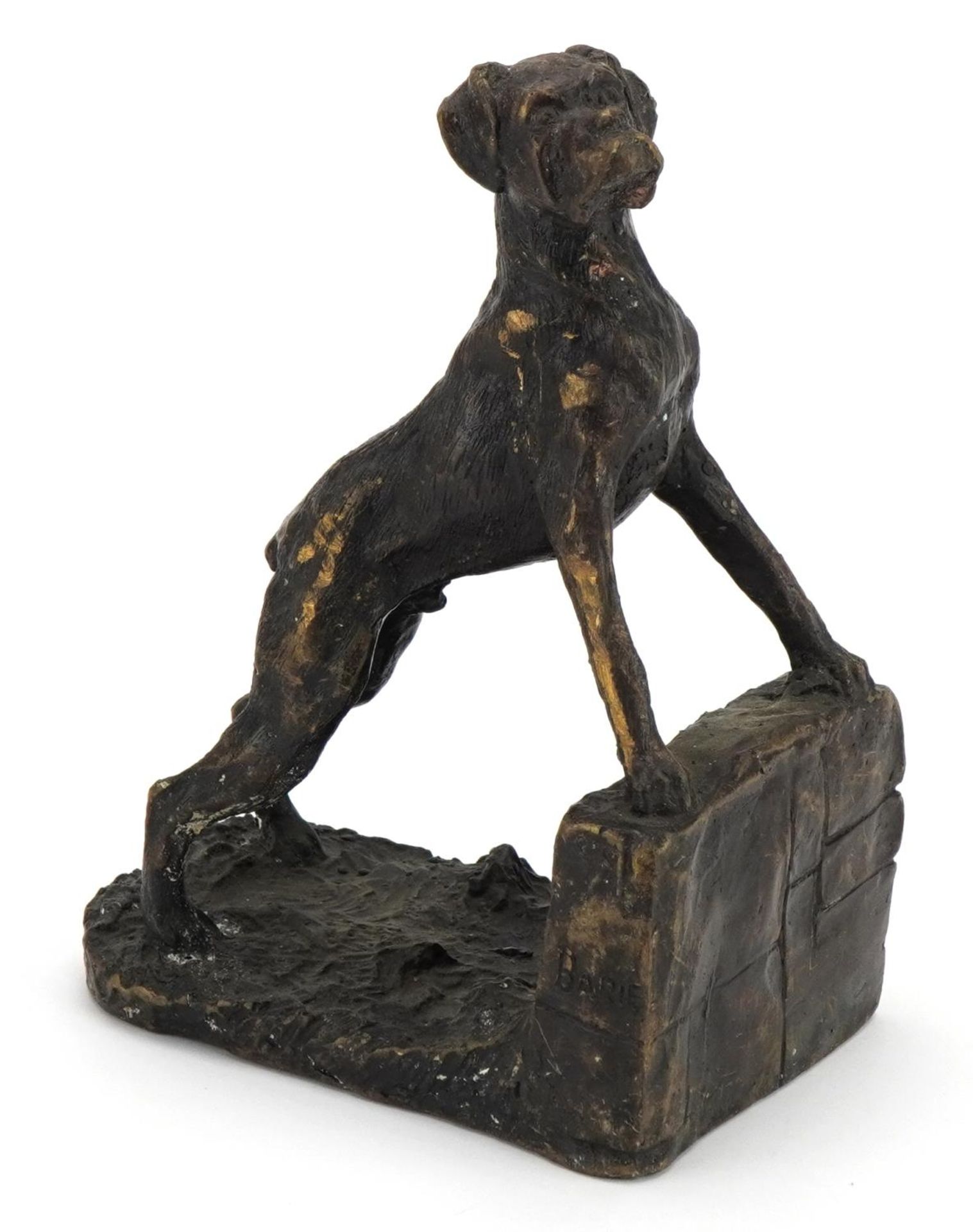 Patinated bronze study of a Bullmastiff, 18cm high