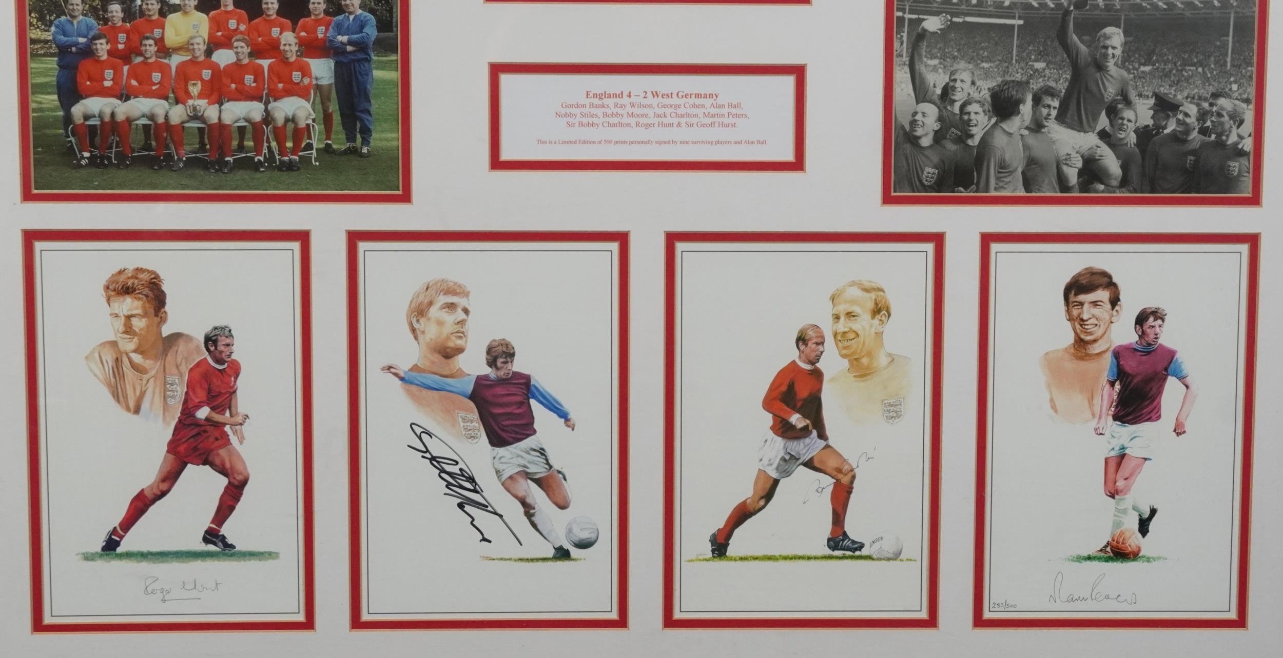 World Championship Jules Rimet Cup, England v West Germany display signed by nine surviving - Image 3 of 4