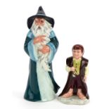 Two Royal Doulton Tolkien Enterprise Middle Earth figures comprising Gandalf HN2911 and Bilbo