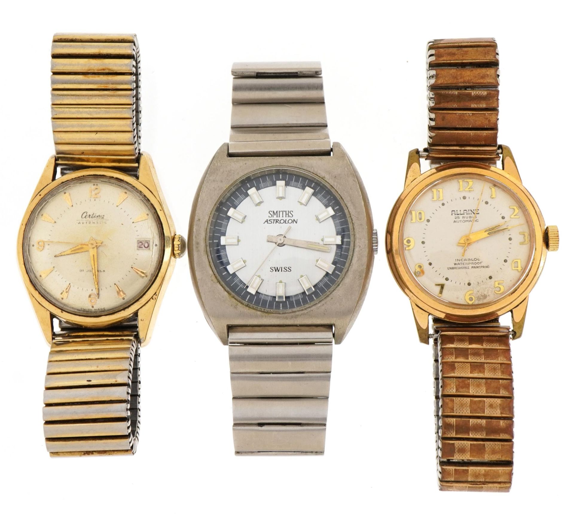 Three vintage gentlemen's wristwatches comprising Centina automatic with date aperture, Allaine - Image 2 of 7