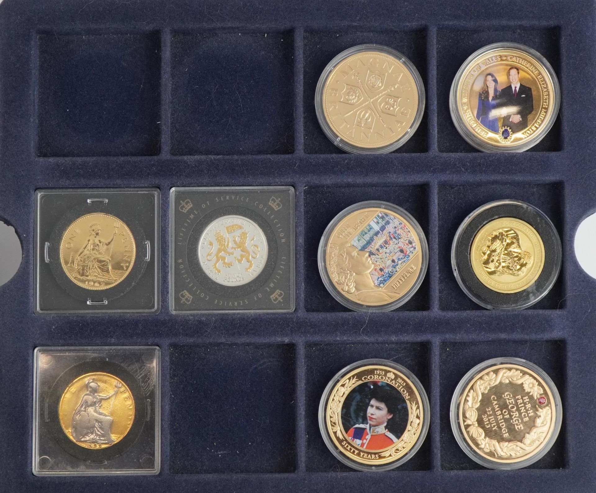 Collection of proof and other coins arranged in a fitted case including HRH Prince George of - Image 4 of 5