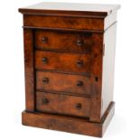 Victorian walnut four drawer specimen collector's chest, 42cm H x 30cm W x 22cm D