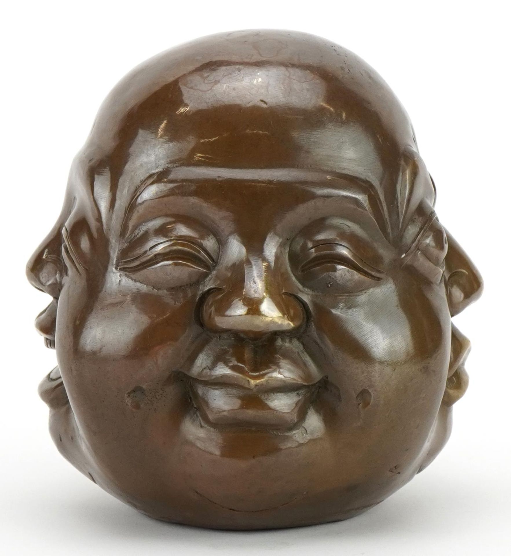 Chinese bronze Buddha paperweight, four figure character marks to the base, 11cm high - Bild 4 aus 5