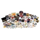 Large collection of vintage and later costume jewellery and wristwatches including brooches,