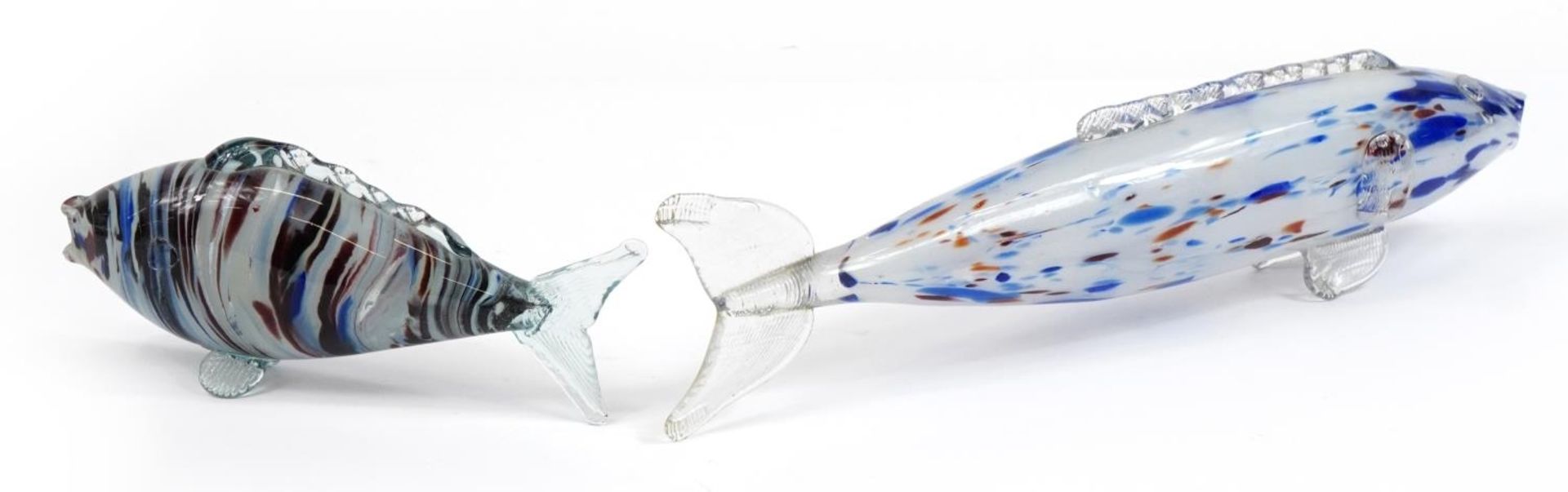 Two Murano style glass fish, the largest 48cm in length - Bild 2 aus 3