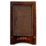 Edwardian inlaid mahogany strut photo frame, 31cm x 19cm