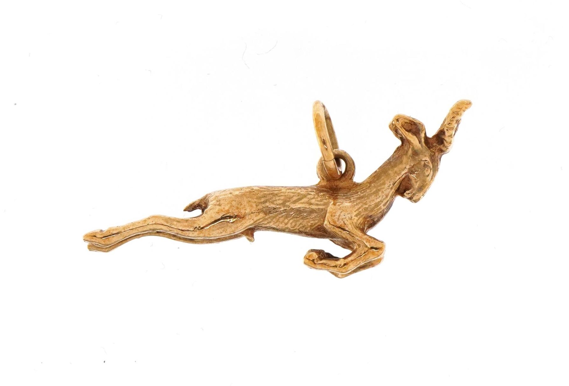 9ct gold gazelle pendant, 2.8cm wide, 3.1g - Bild 2 aus 3