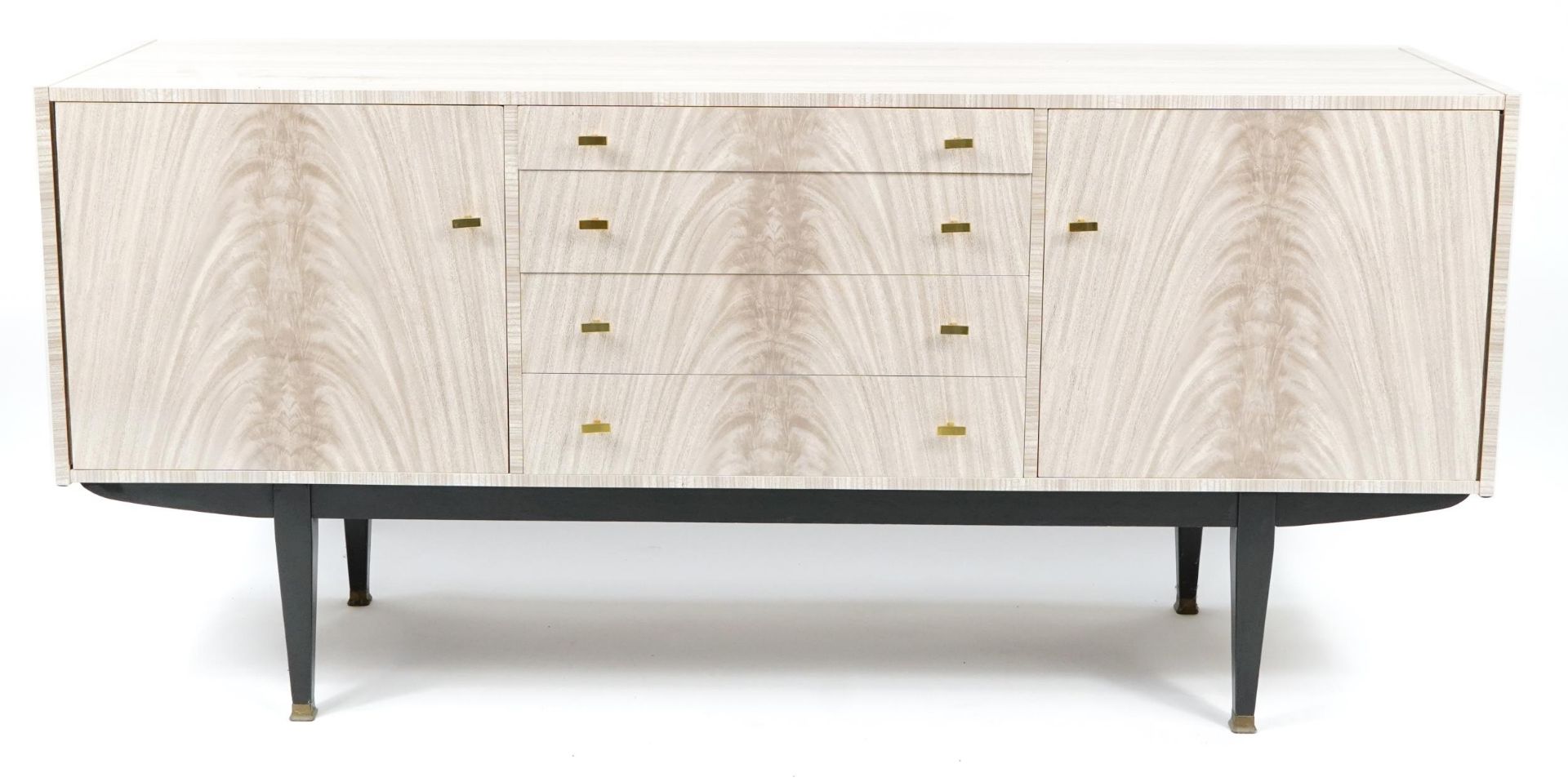 Berry Furniture, melamine sideboard with three central drawers and a pair of cupboard doors,