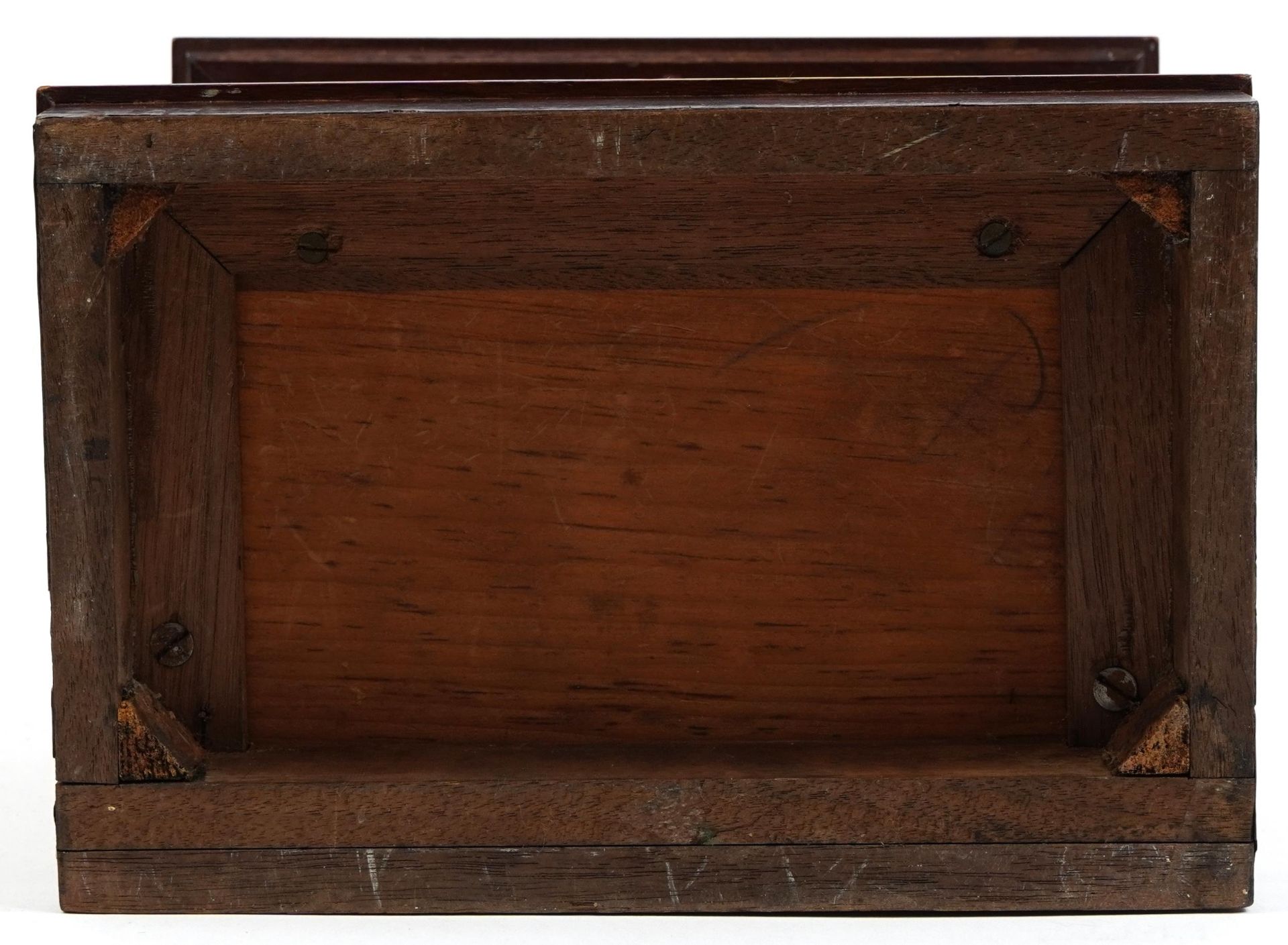 19th century burr walnut table top specimen chest with two doors enclosing four drawers, 22cm H x - Bild 4 aus 4