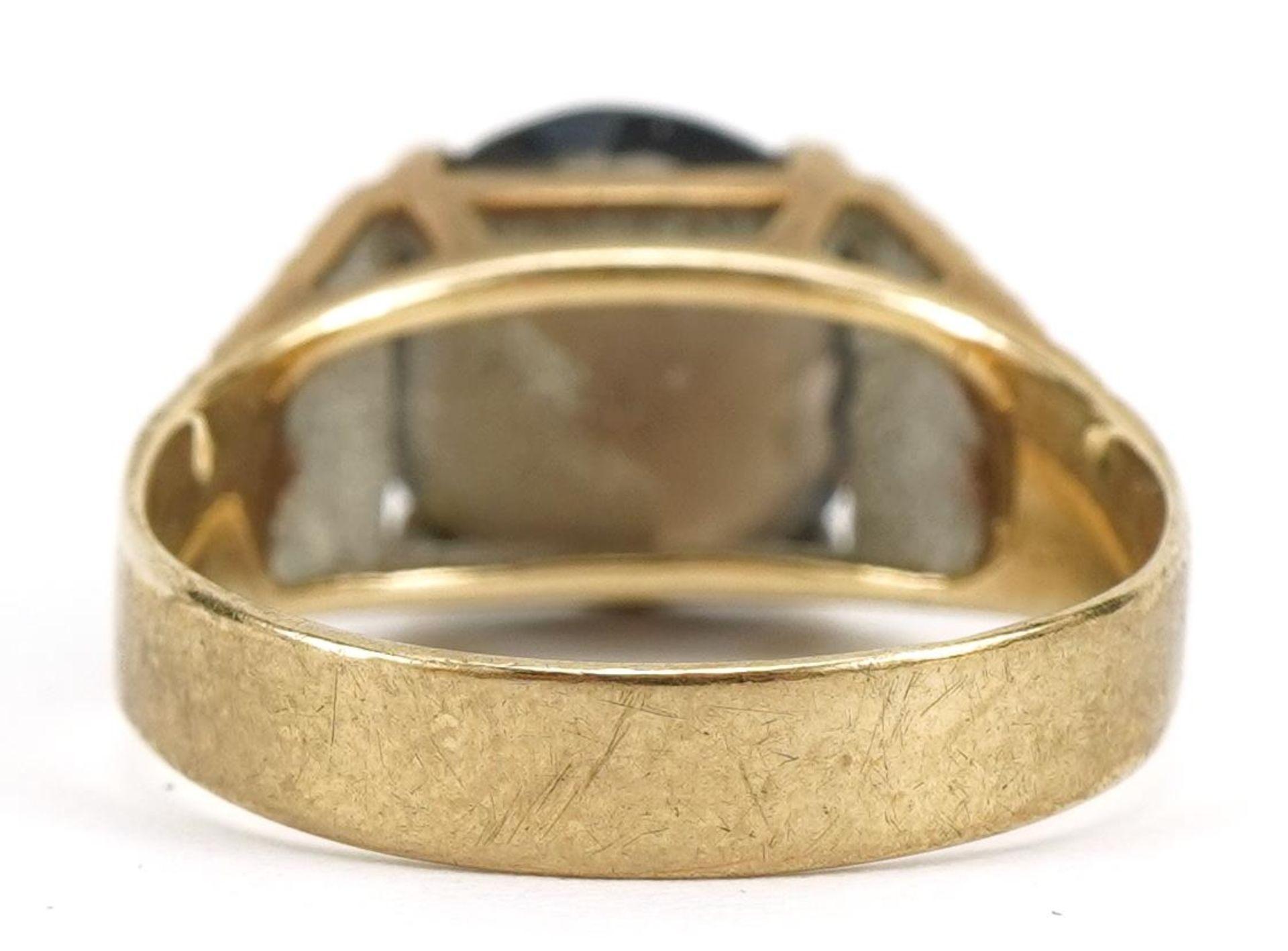 9ct gold smoky quartz ring, Birmingham 1977, size M/N, 3.0g - Bild 2 aus 3