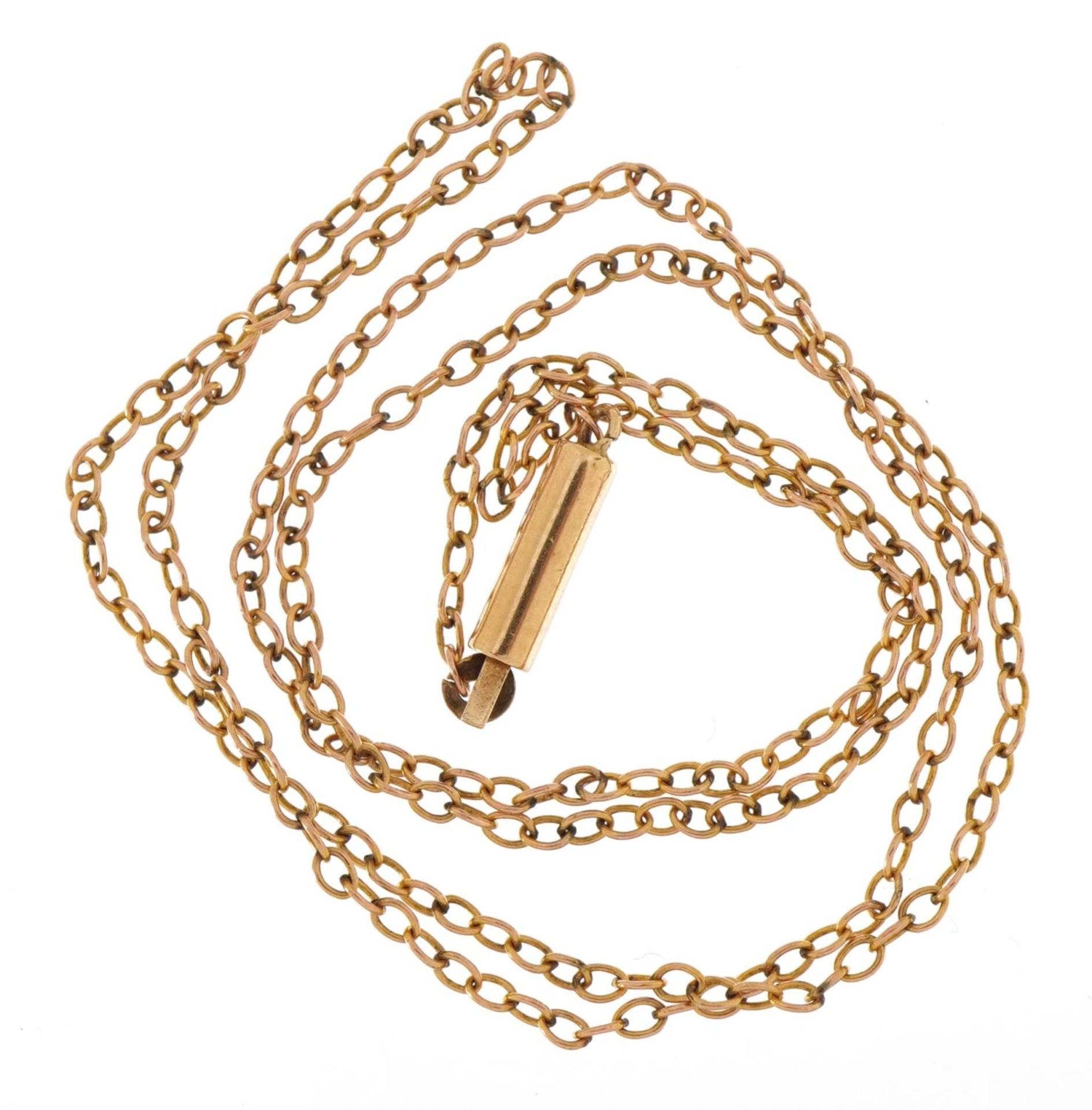 9ct gold Belcher link necklace, 41cm in length, 1.5g - Image 2 of 3