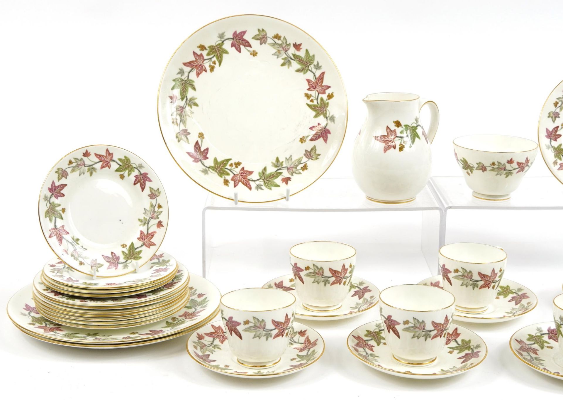 Wedgwood Ivy House dinner and teaware including dinner plates, trios, sugar bowl and milk jug, the - Image 2 of 4