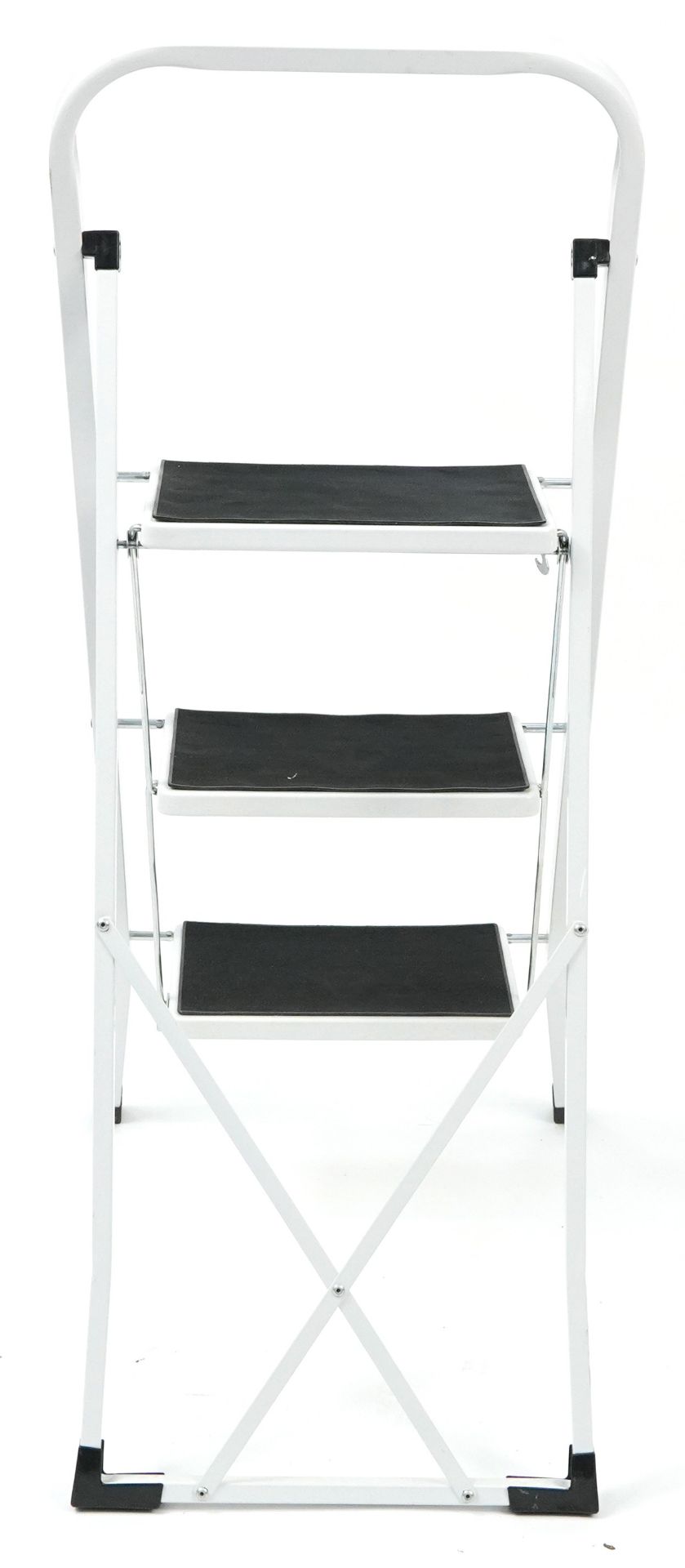 As new folding white metal step ladder, 116cm high - Image 3 of 4