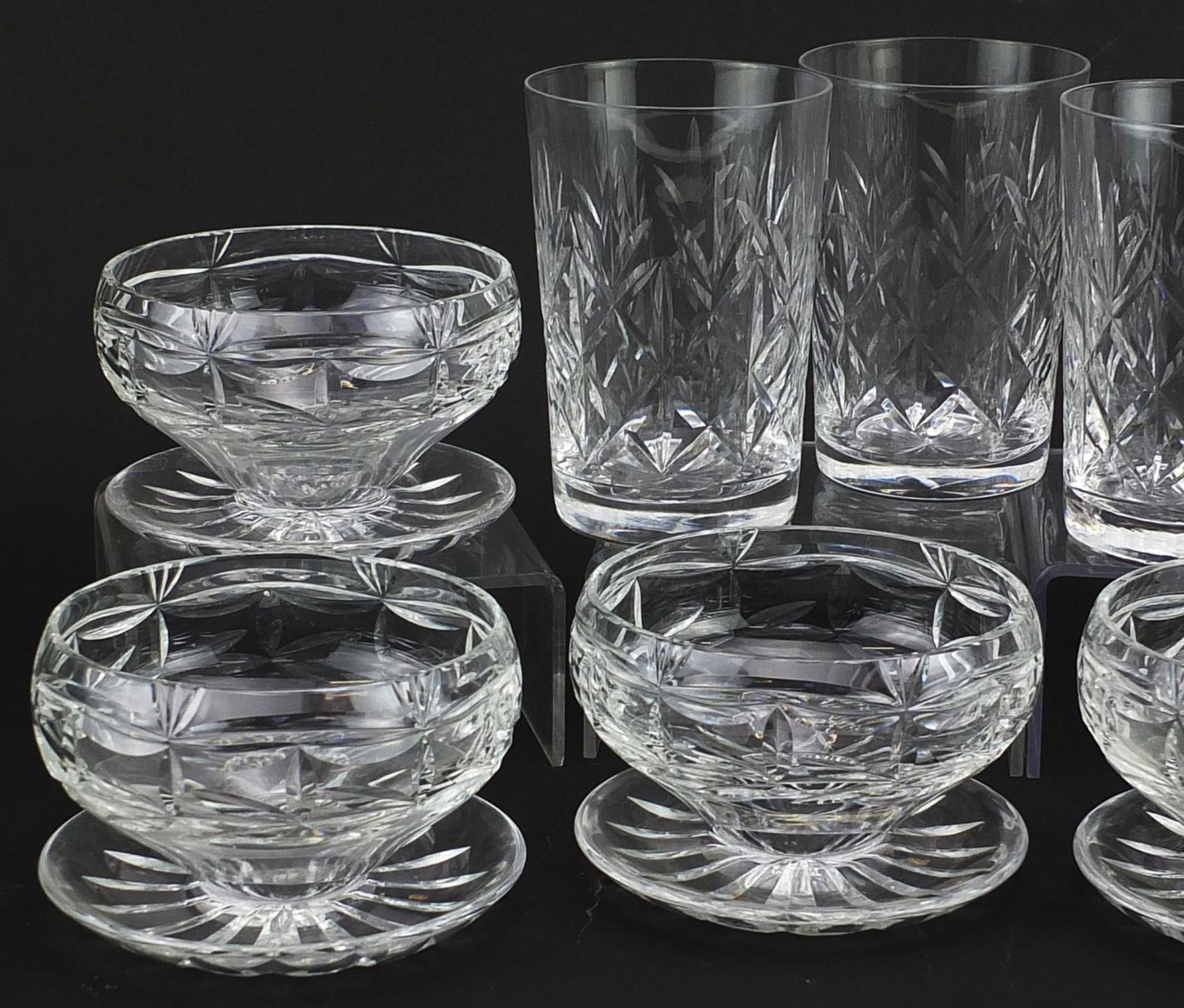 Set of six Stuart Crystal sundae dishes and set of four drinking glasses, the largest each 10.5cm - Bild 2 aus 6