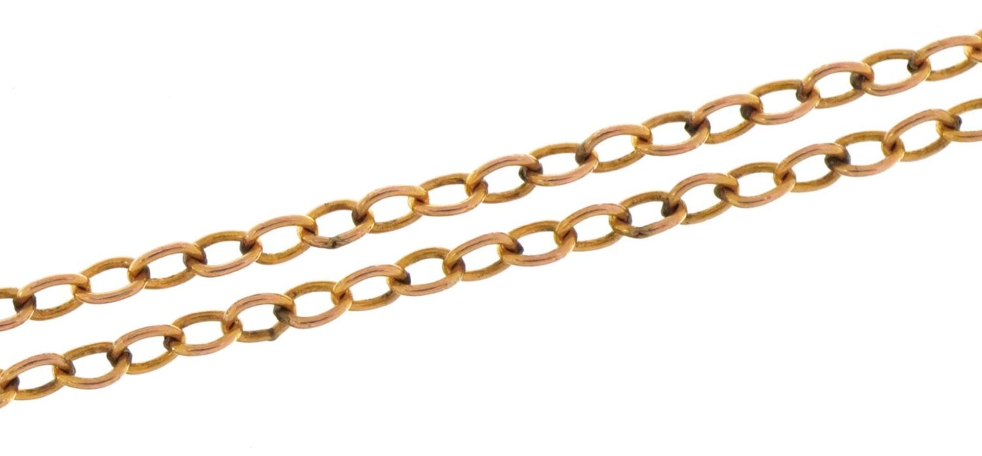 9ct gold Belcher link necklace, 41cm in length, 1.5g