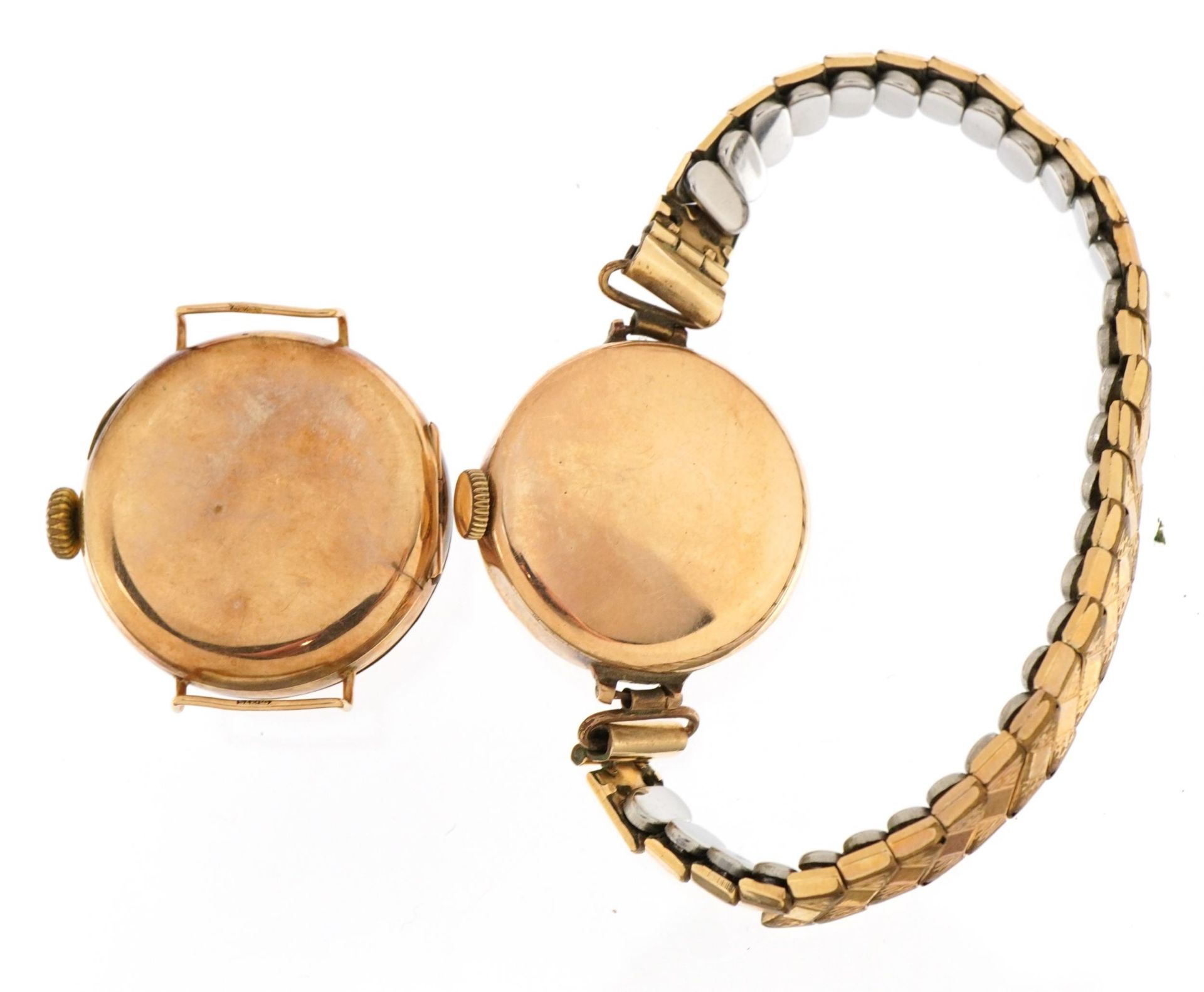 Two 9ct gold ladies wristwatches, the largest 25mm in diameter - Image 3 of 5