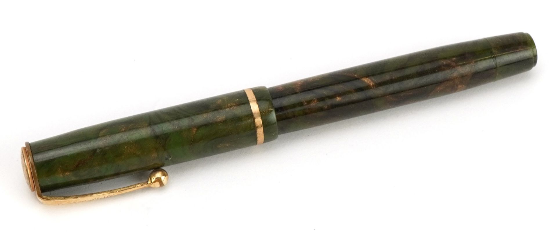 Green Parker Moderne Duette fountain pen, 11cm in length - Bild 4 aus 4