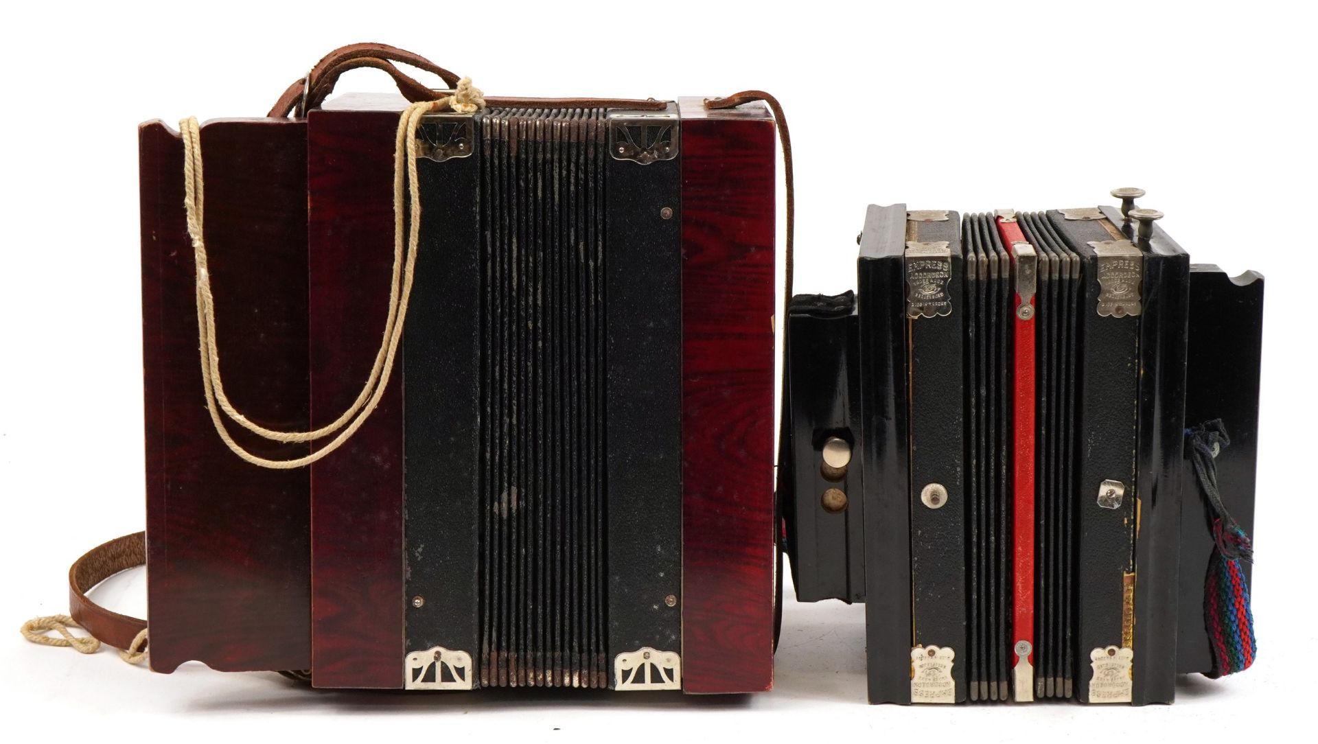 Two vintage accordions comprising Empress Accordeon and Tonella, the largest 29cm wide - Image 3 of 4