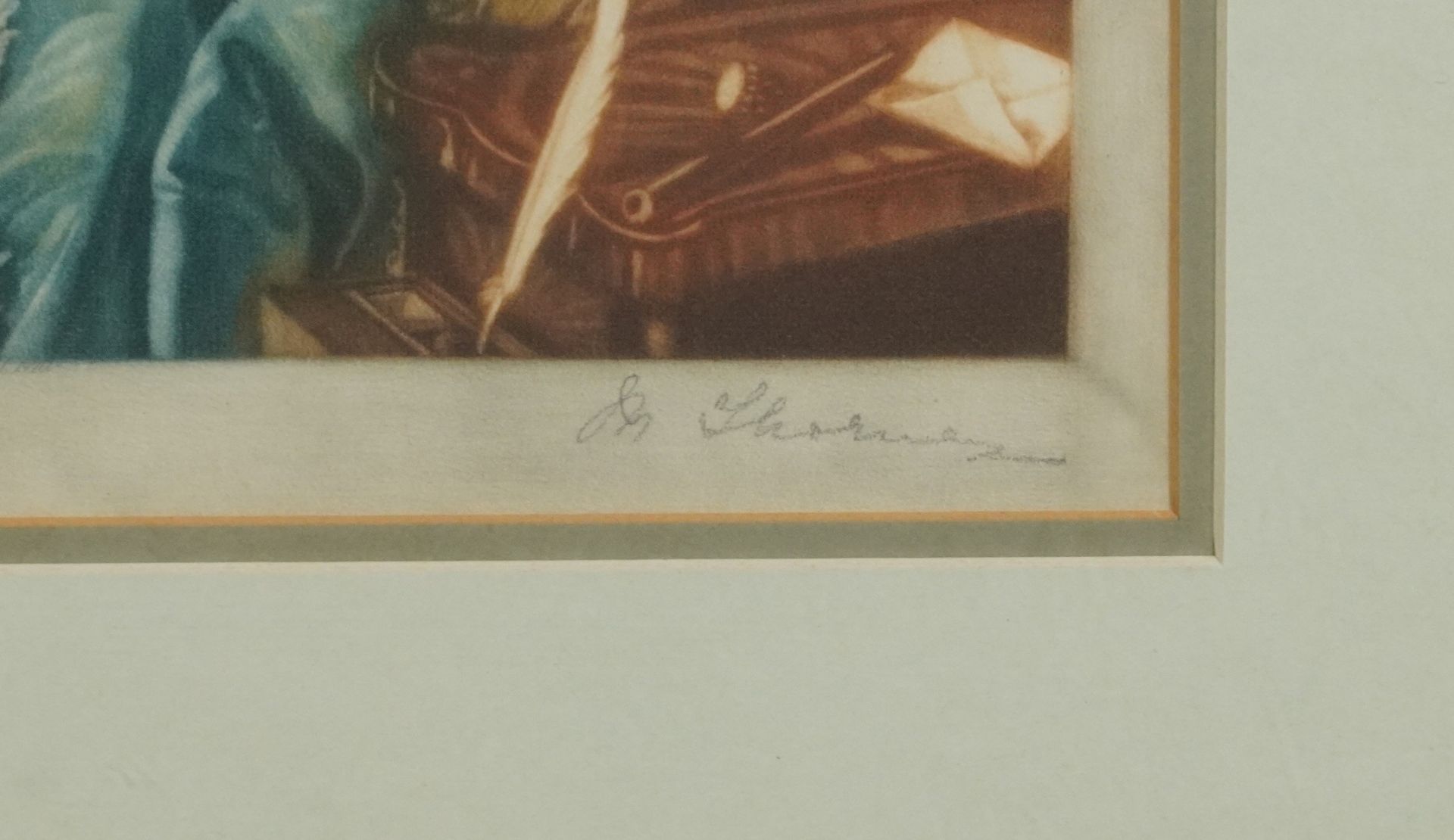 After Francois Boucher - Madame de Pompadour, pencil signed print in colour, signed M Thorne, - Image 3 of 6