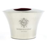 Three bottle Champagne ice bucket with Napoleon Bonaparte and Lily Bollinger mottos, 58cm high x