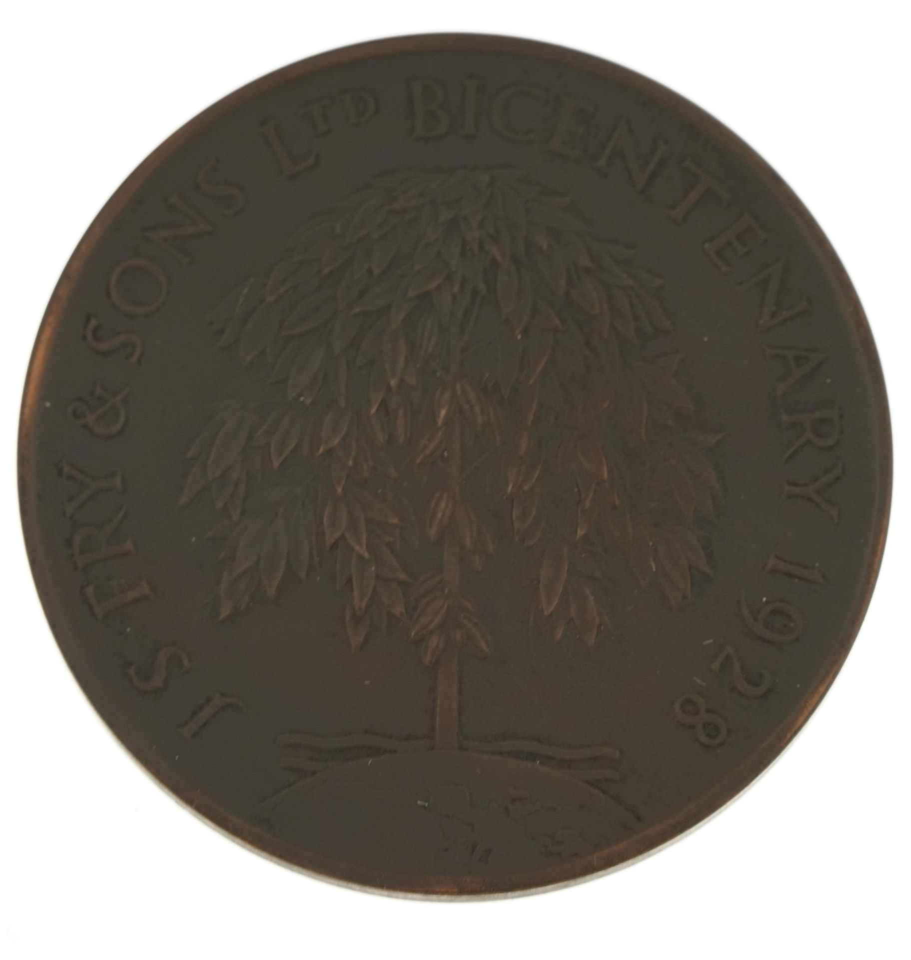 Joseph Fry, Bicentenary medal 1928 housed in a fitted case, 5cm in diameter - Image 3 of 3