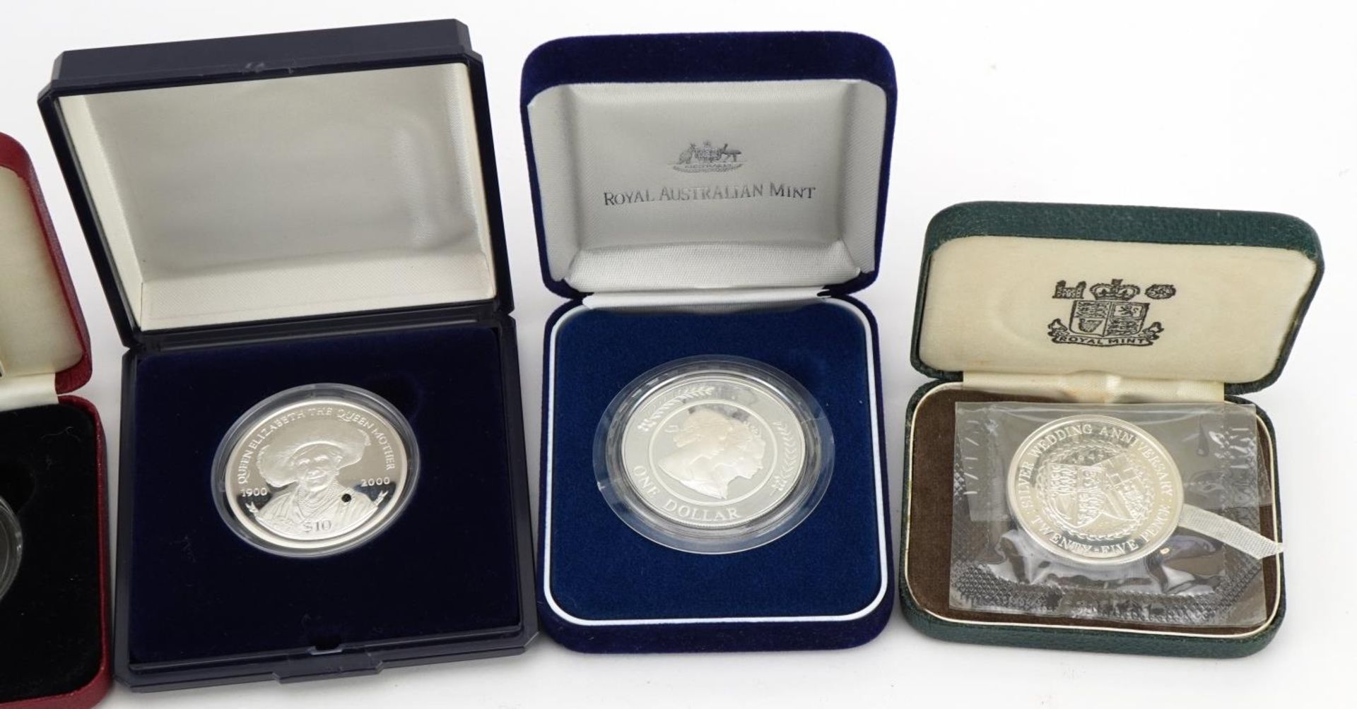 Five silver proof coins including Royal Australian Mint 1999 one dollar and Four Minute Mile fifty - Image 3 of 4