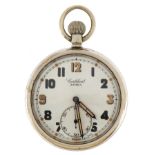 Cortebert Extra, military issue open face pocket watch with subsidiary dial, the case numbered