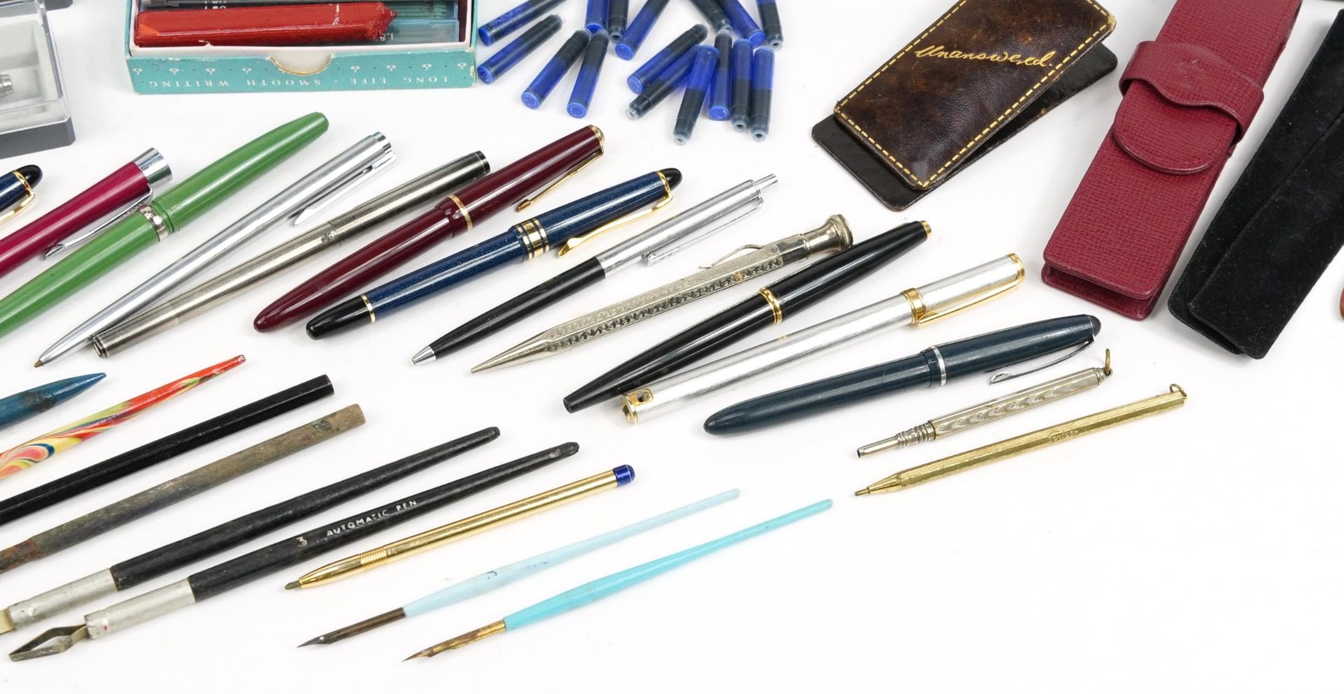 Collection of vintage and later pens and drawing apparatus including Parker 51 fountain pen with - Bild 5 aus 6