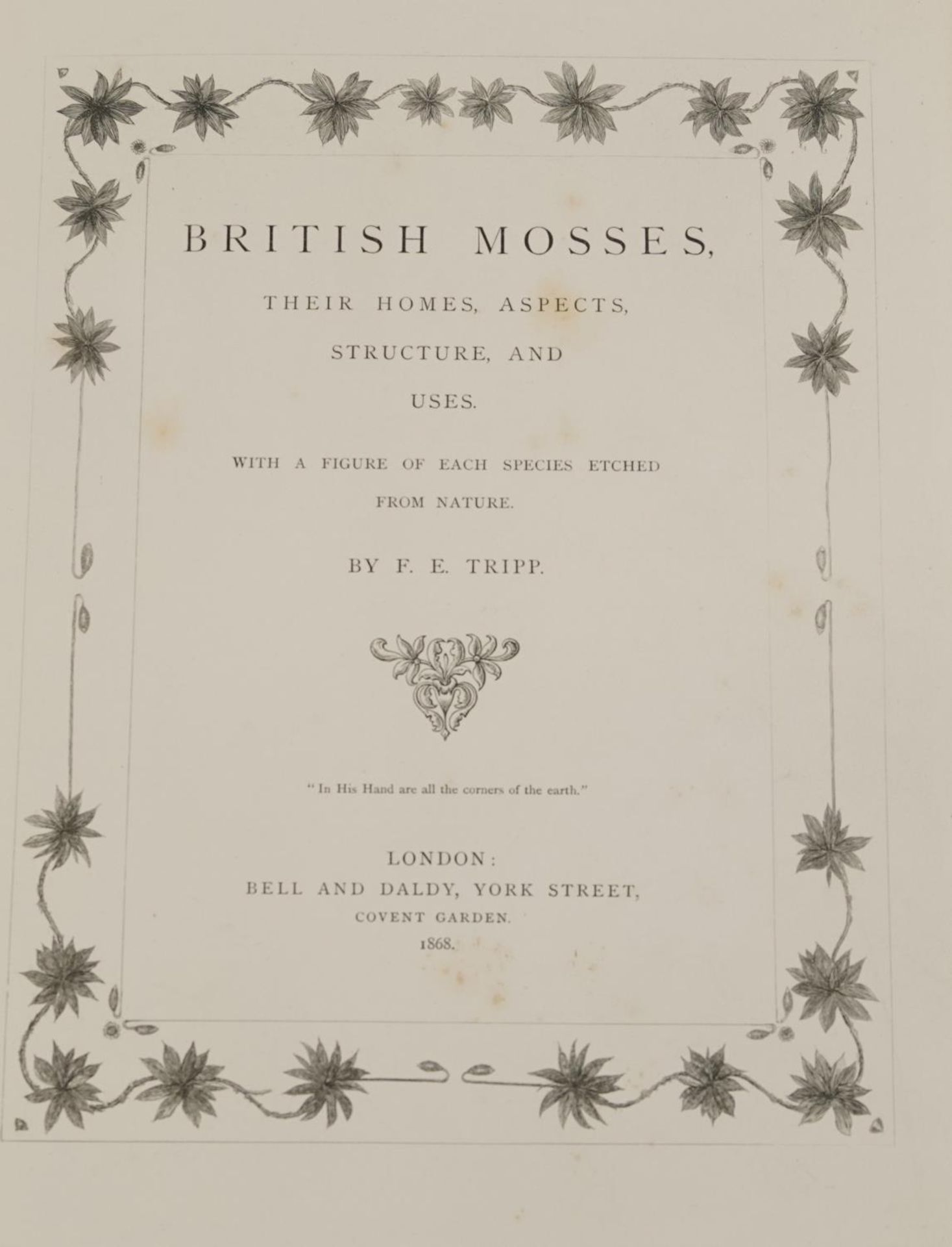 Two antique hardback books comprising British Mosses by F E Tripp published London Bell & Daldy, - Image 2 of 3