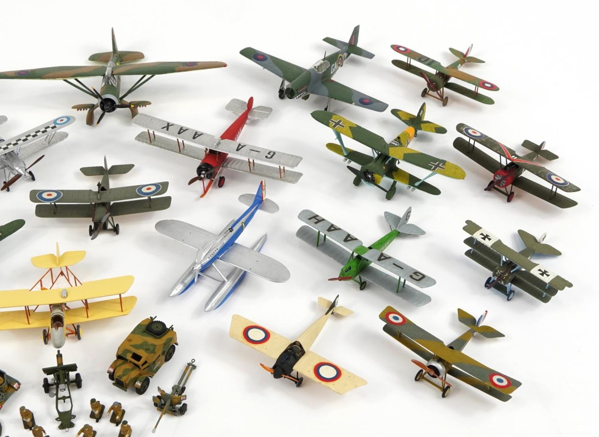 Collection of hand painted military interest aeroplanes and vehicles, the largest 16cm wide - Image 4 of 5