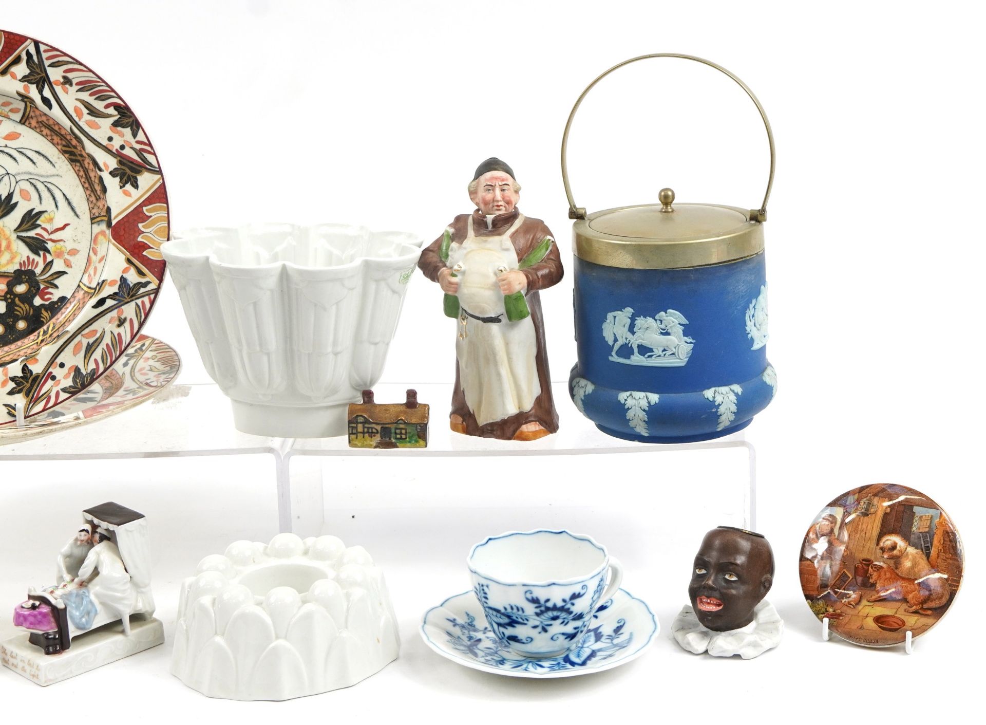 19th century and later ceramics including Meissen cup and saucer, Newhall dish, Prattware pot - Image 3 of 3