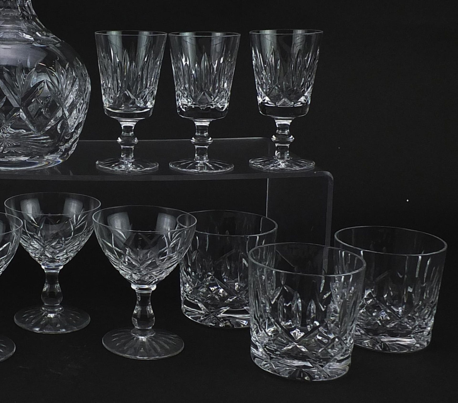 Royal Doulton crystal decanter and three sets of glasses, the decanter 23cm high - Image 3 of 4