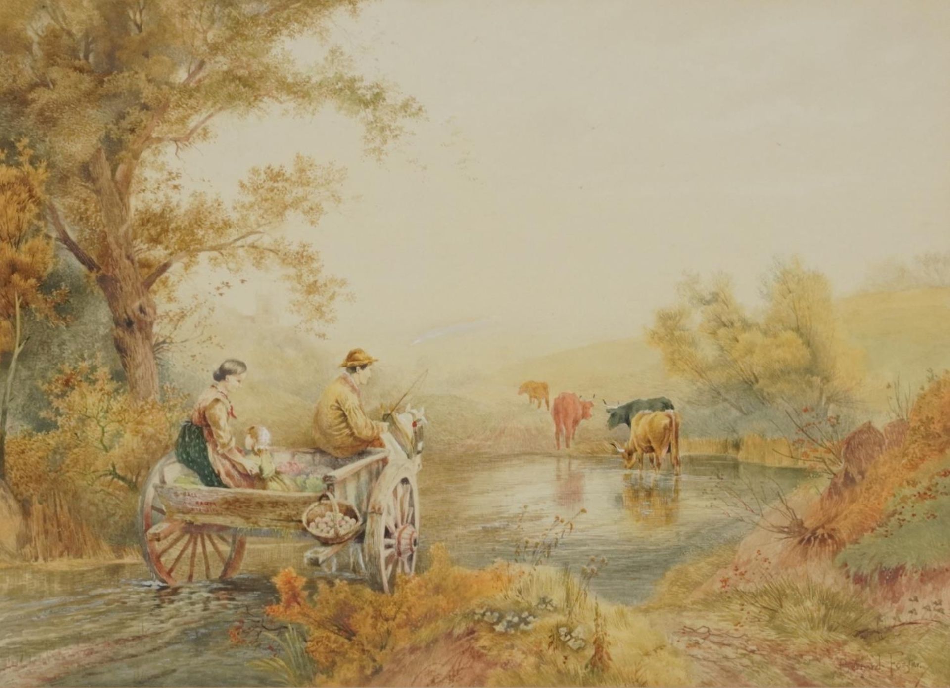 Bernard Foster - The Dyke, Sussex and The Market Cart, pair of late 19th century watercolours, - Bild 7 aus 11