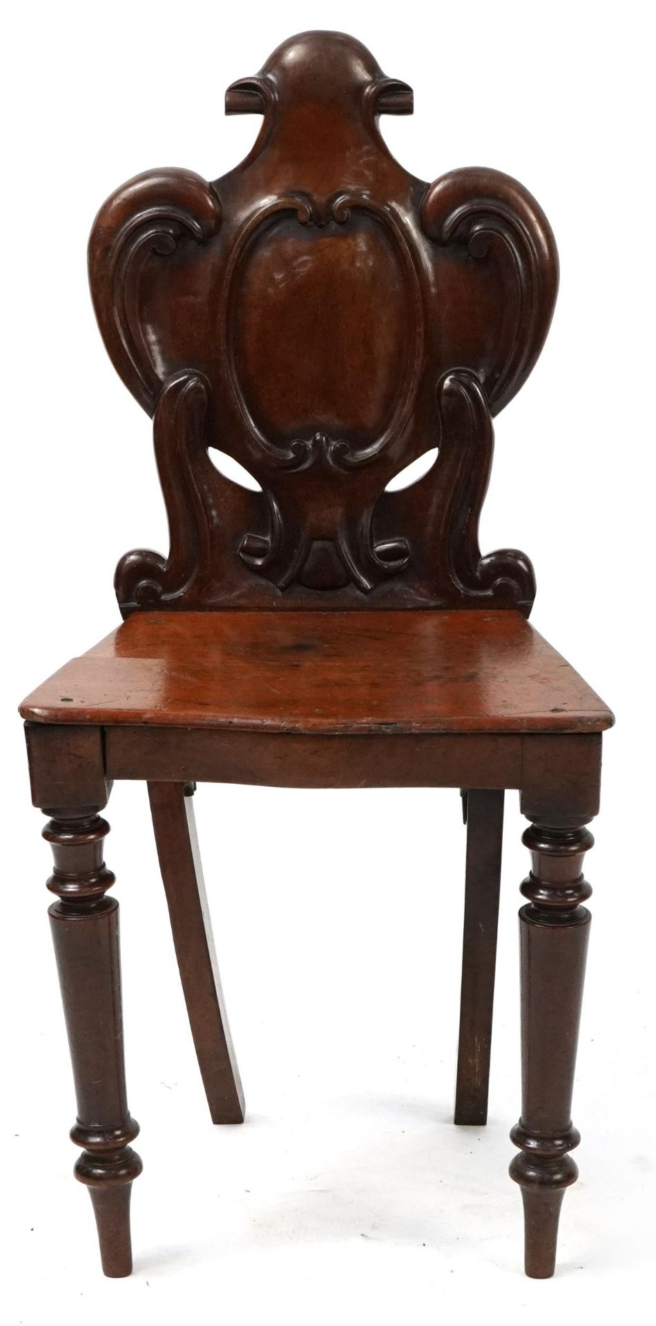 Victorian mahogany fire side chair with cartouche shaped back, 87cm high - Bild 2 aus 3