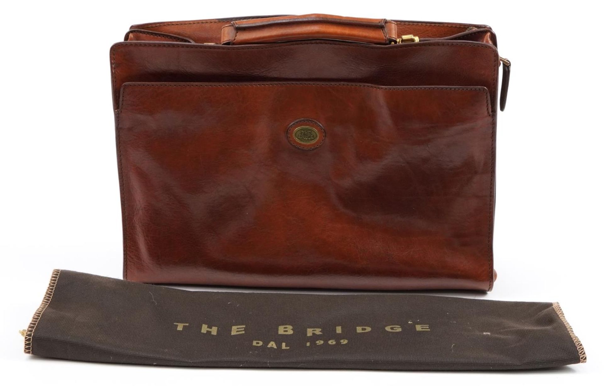 The Bridge, Italian brown leather bag with cloth protector, 40cm wide - Image 2 of 5