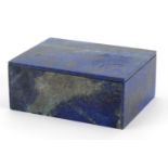 Rectangular lapis lazuli box and cover, 3.4cm H x 7.8cm W x 6cm D