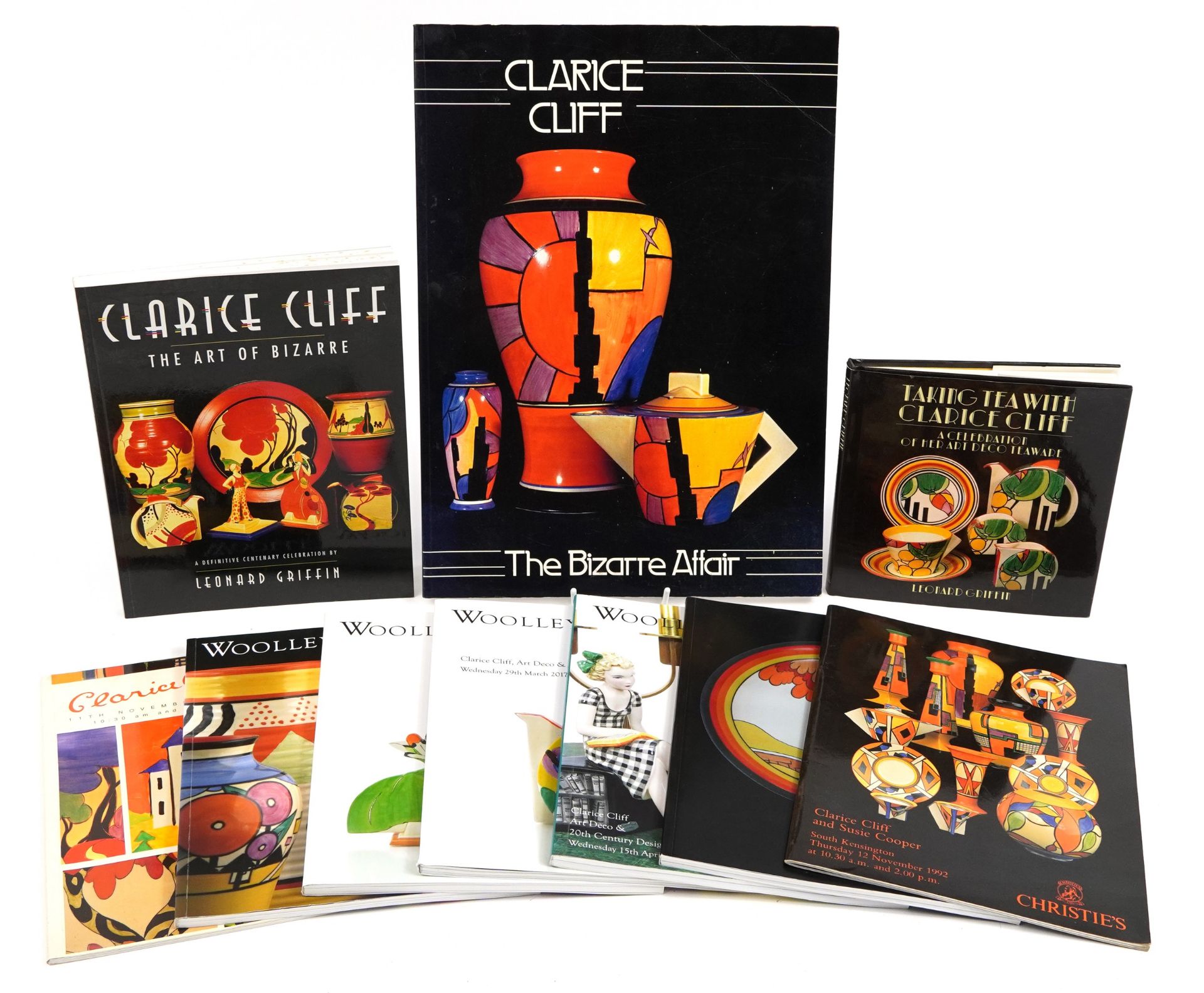 Various Clarice Cliff books and catalogues including Talking Tea with Clarice Cliff