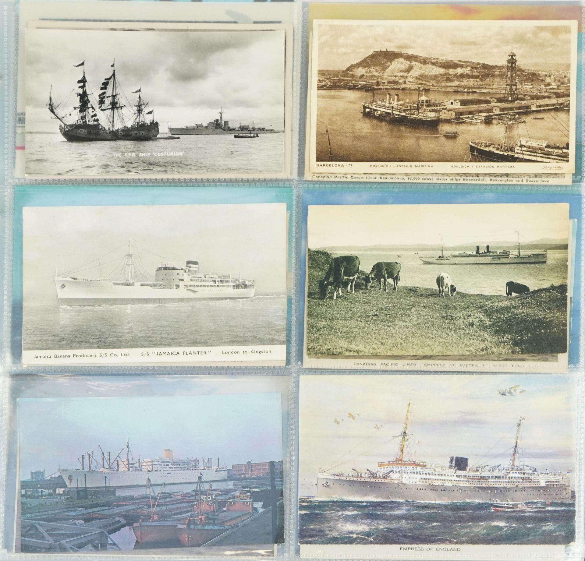 Collection of shipping interest postcards arranged in an album - Bild 2 aus 7