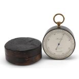 Stanley of London, large 19th century travelling compensated barometer with silvered dial numbered