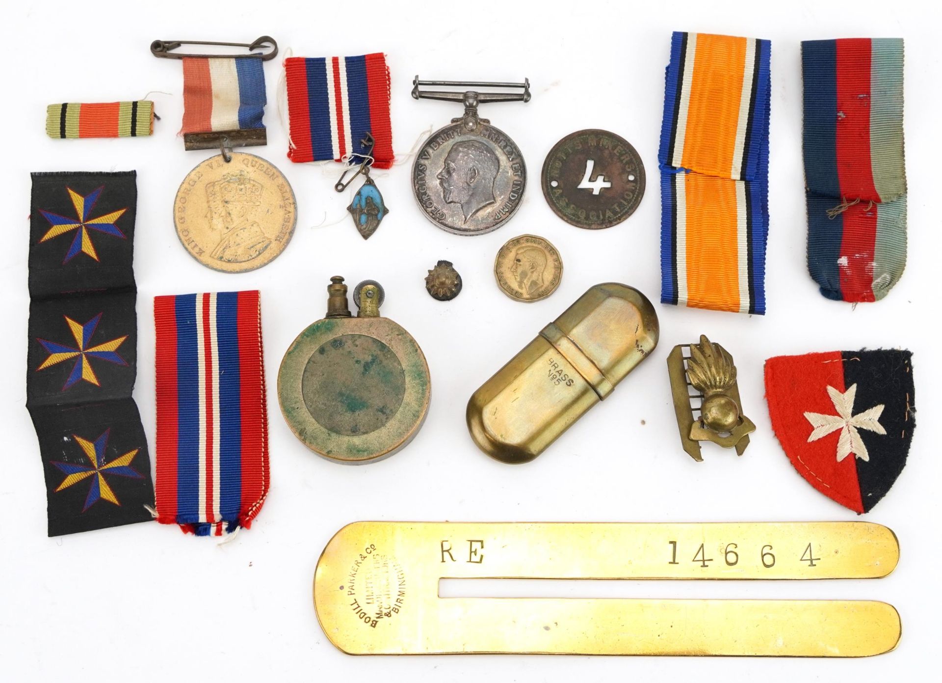 British militaria including World War I 1914-1918 war medal awarded to 460717 PTE.H.BEENY.8-CAN.