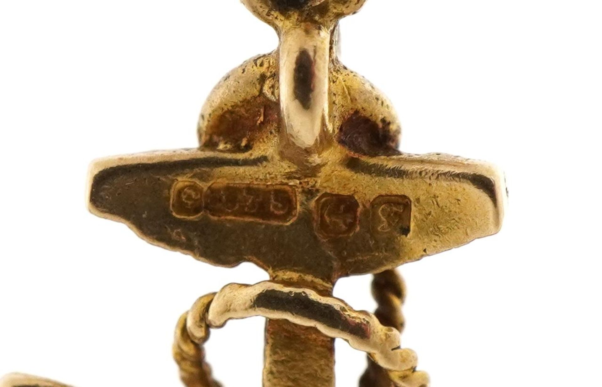 9ct gold anchor charm, 1.4cm high, 0.7g - Bild 3 aus 3