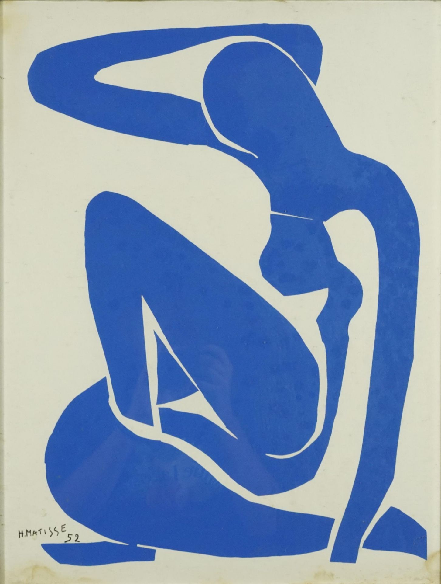 After Henri Matisse - Nu Bleu VI vintage lithograph in colour, The Medici Society label verso,