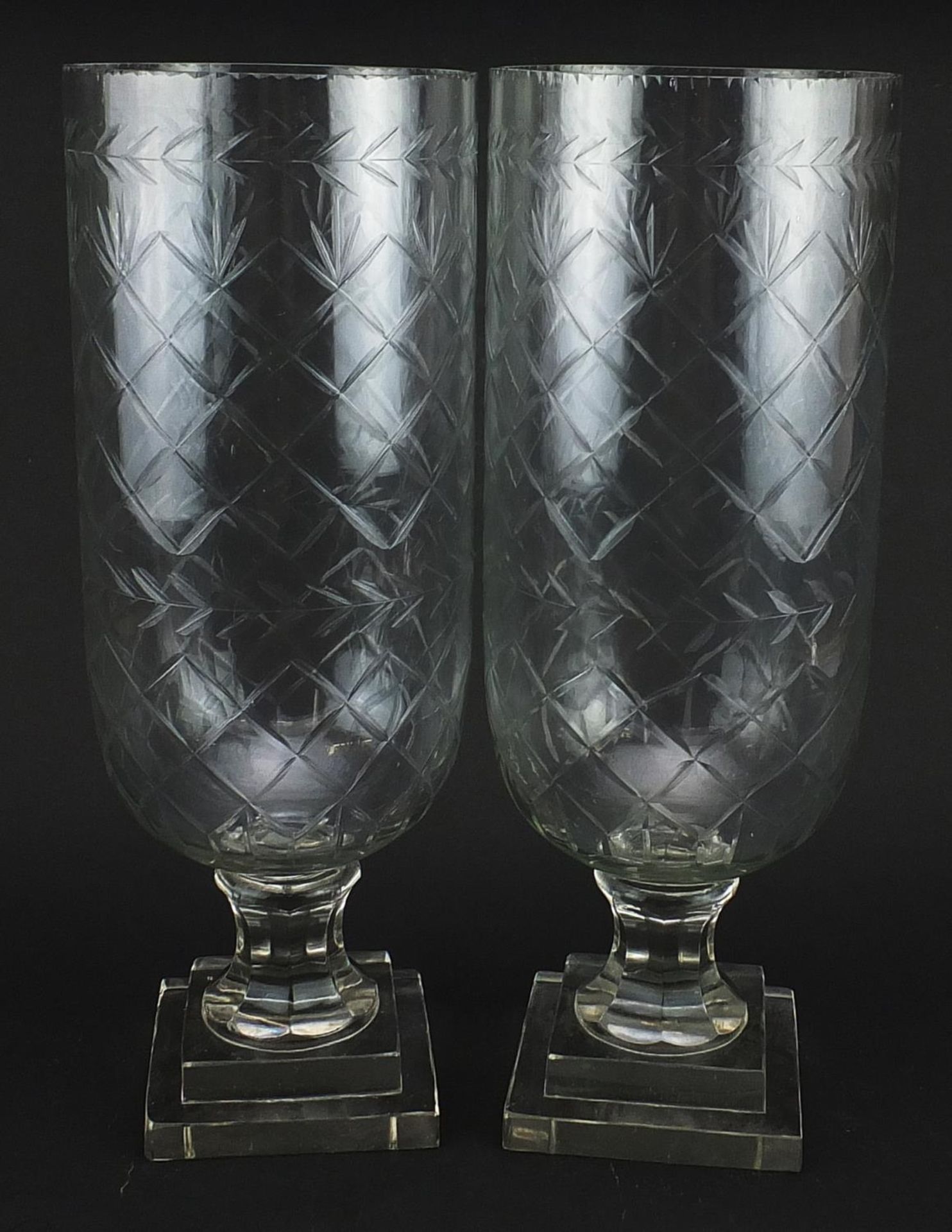 Pair of Regency style cut glass celery vases, each 40.5cm high - Image 2 of 3