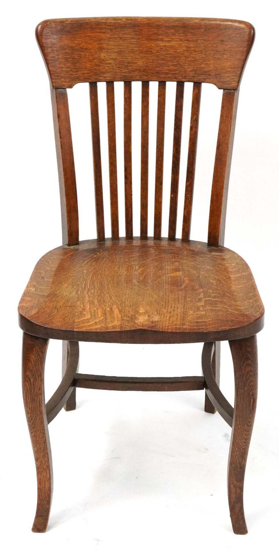 Antique oak chair with H stretcher, 90cm high - Bild 2 aus 3