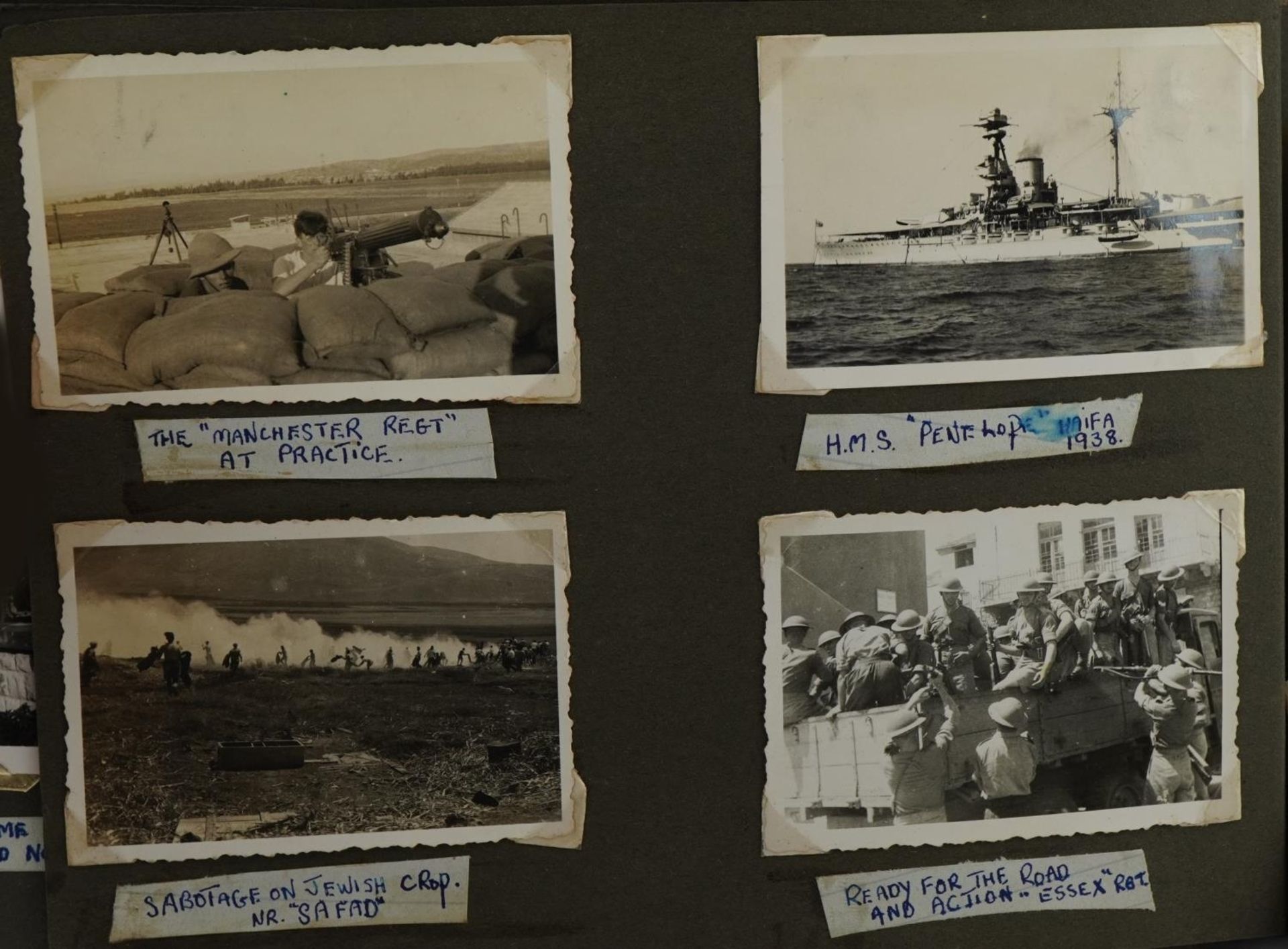 Military interest black and white photographs arranged in an album including Jordon Valley, Sea of - Bild 6 aus 7