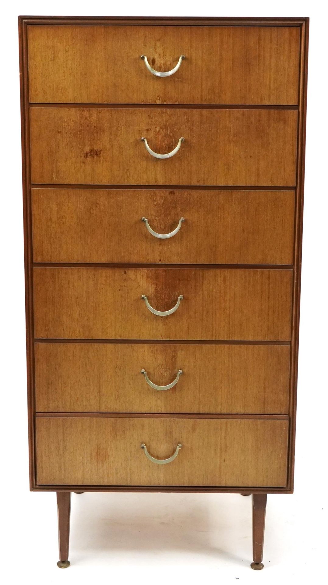 Vintage Meredew five drawer chest with brass handles, 127cm H x 61cm W x 45.5cm D - Bild 2 aus 4