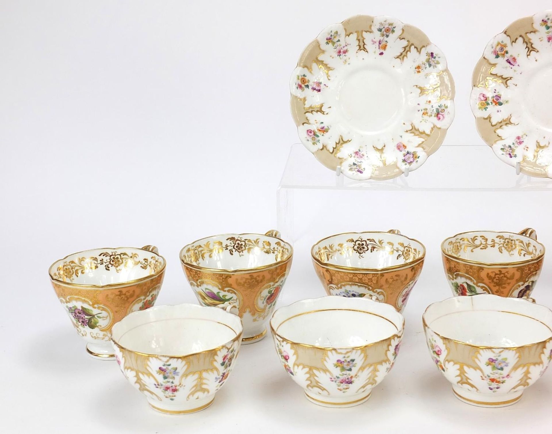 Early 19th century English teaware hand painted with flowers, patter number 174 and 2253, the - Bild 2 aus 7