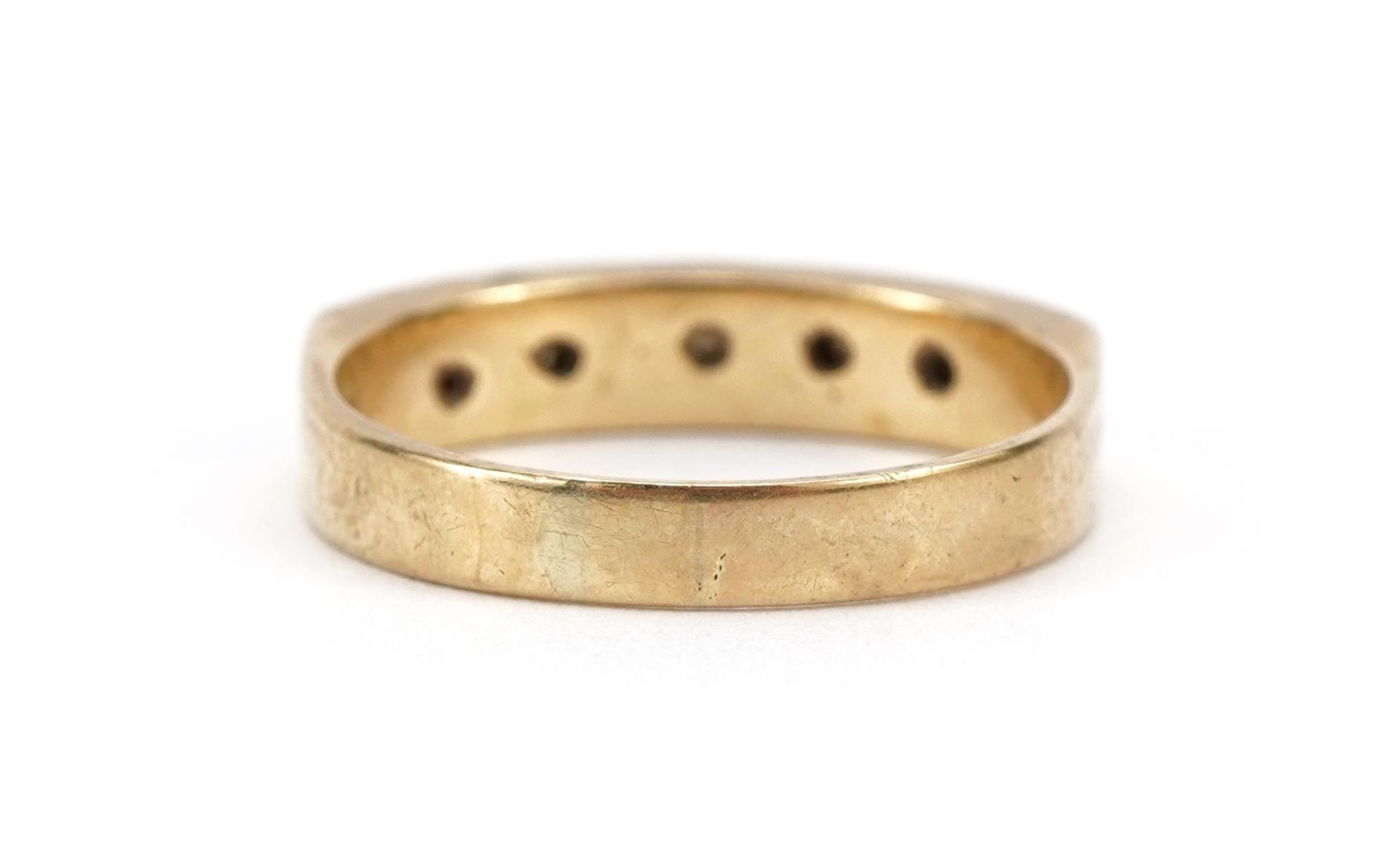 9ct gold diamond half eternity ring, Birmingham 1975, size O, 3.4g - Bild 2 aus 3