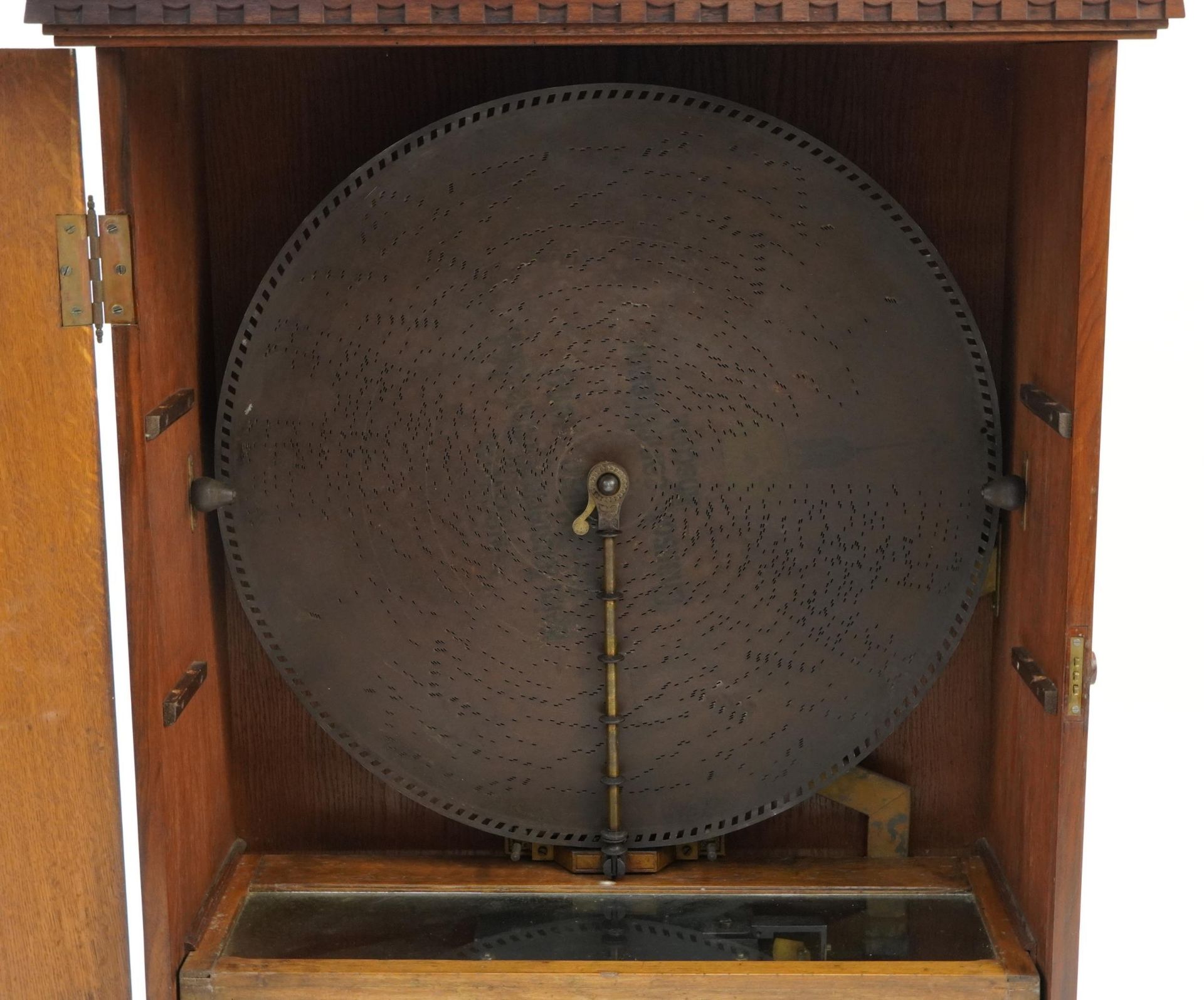 19th Century coin operated mahogany Polyphon, 116cm H x 86cm W x 44cm D - Bild 3 aus 4