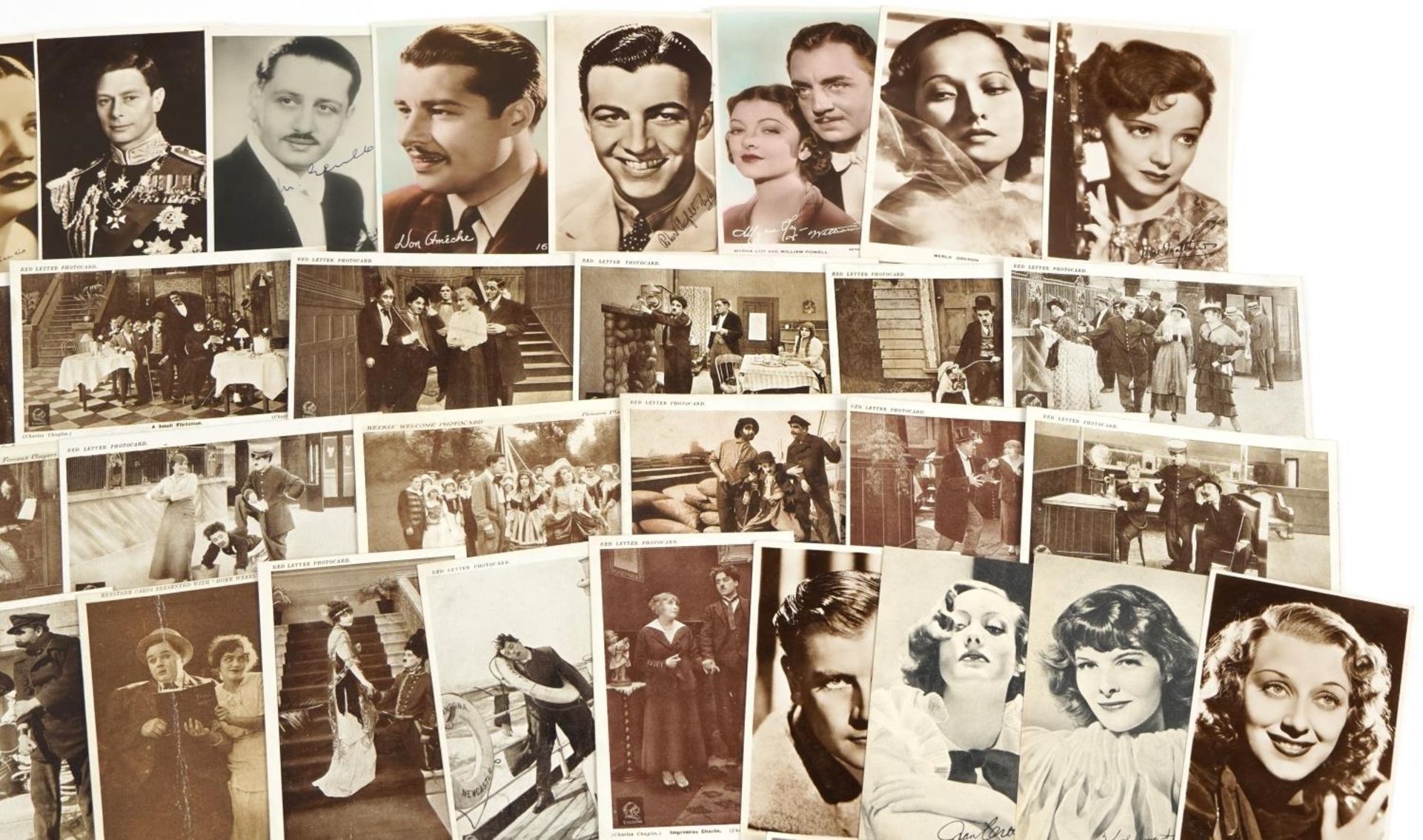 Collection of black and white postcards, mostly film stars and royalty - Image 3 of 5